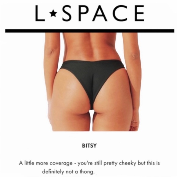 L*Space “Lipstick Red” Pointelle Rib Frenchi Bitsy Bikini Bottoms - Picture 2 of 8